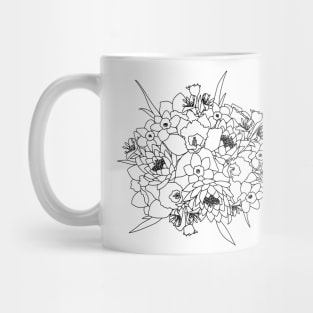 March Birth Month Flower Bouquet Drawing Mug